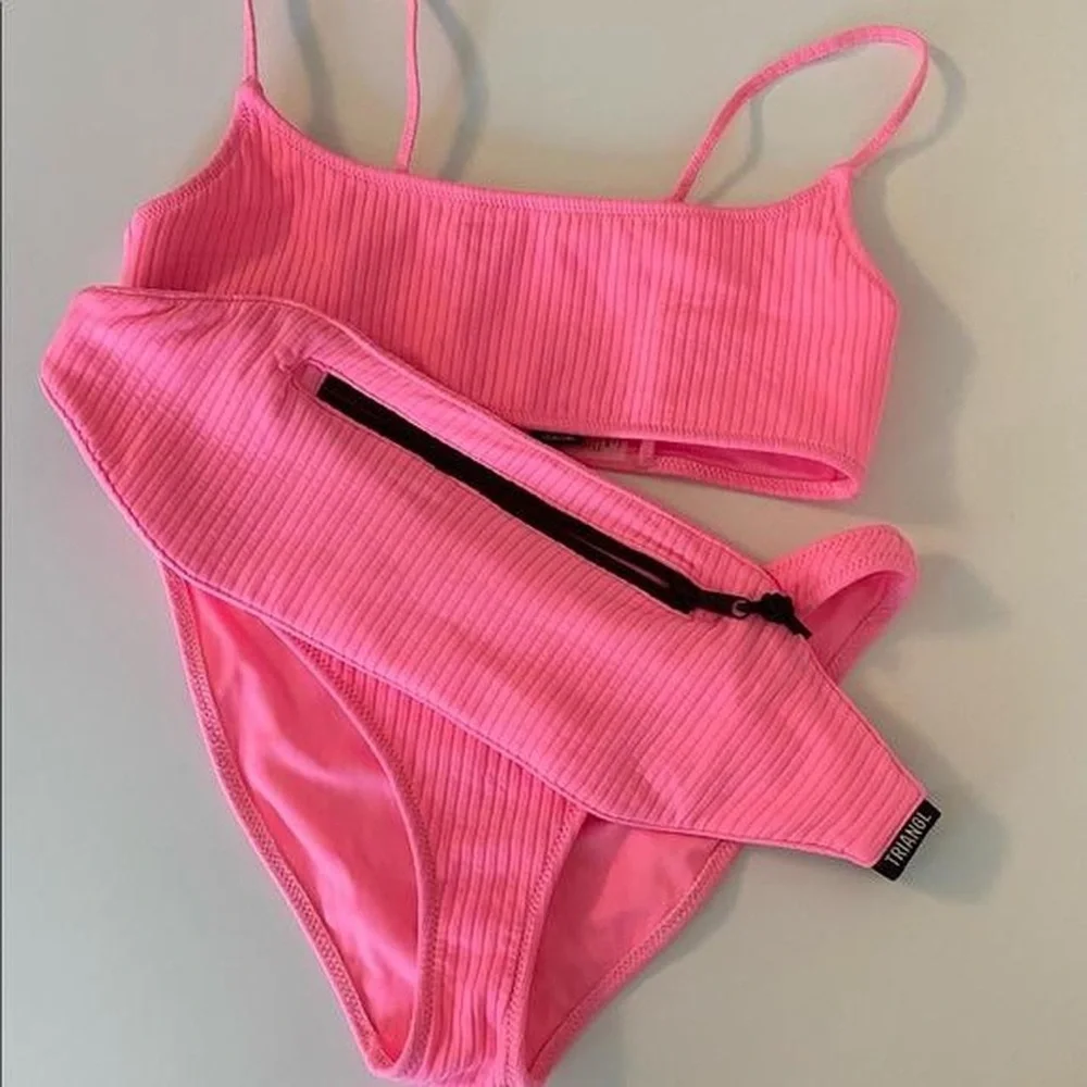 Triangl Swimwear Pink Pipa Dandy Candy Ribbed Bikini Set